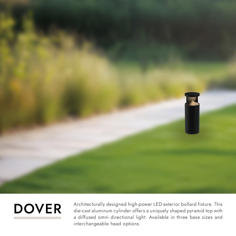 Dover LED Bollard Light, 17" H x 6.38" W x 6.38" D