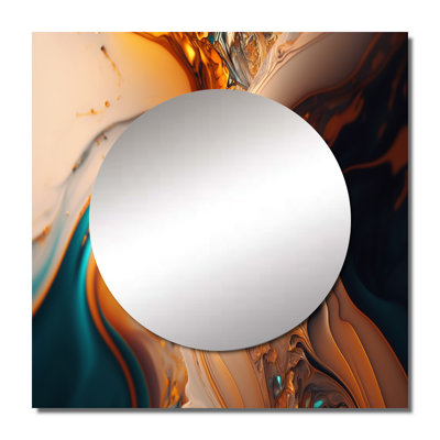 Dionatta - Abstract Liquid Ink Square Mirror Wall Art For Bathroom