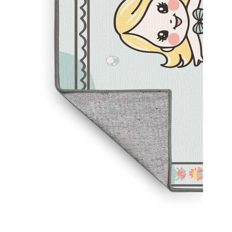 Tapis lavable pour enfants Sunside Sails Mermaids Ocean_Mer022, Rectangulaire 2 pi x 3 pi