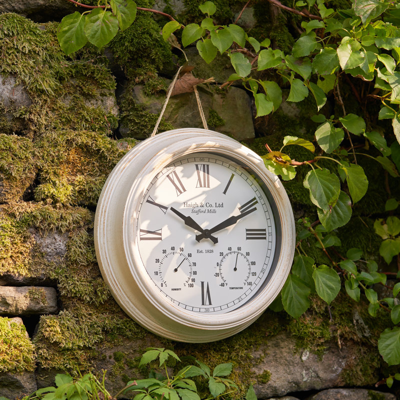 Metal Wall Clock, Gold/Cream