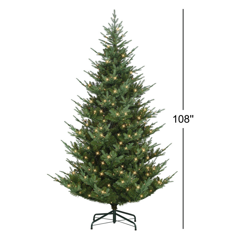 Gracijus 9' Lighted Artificial Spruce Christmas Tree