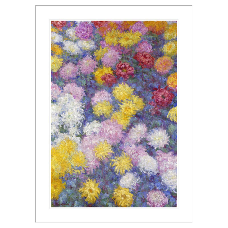 «Chrysanthemums» par Claude Monet, impression giclée encadrée, H 41,5 po x l 30,56 po