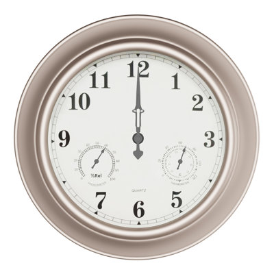 Combinaison de thermomètres pour l'intérieur et l'extérieur - Horloge murale 18 po
