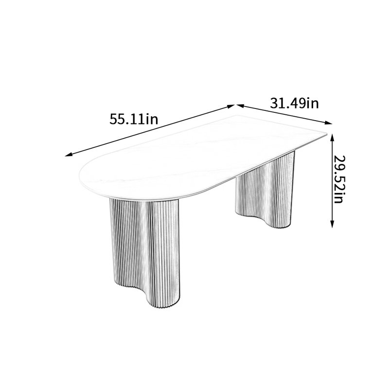 Glantz, H 29,52 po x L 55,11 po x l 31,49 po, White/Gray