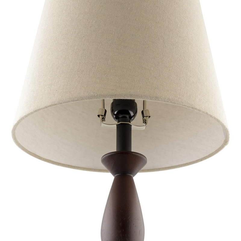 Lampe de table en bois massif Deniqua, Brun