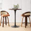 Tabouret de bar pivotant jaune Mid Century