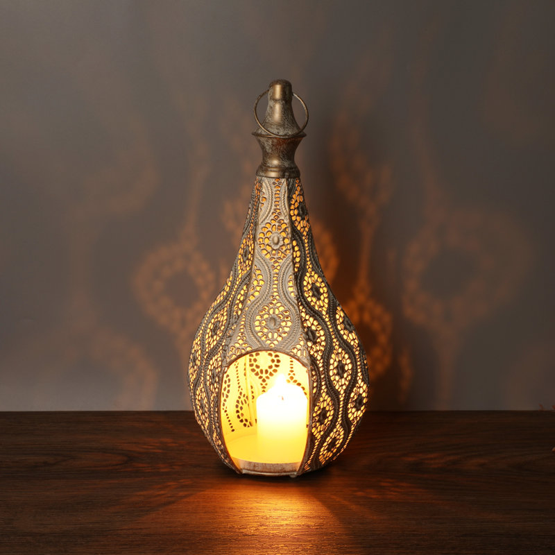 11.6inch Moroccan Lantern Lamp Decorative Candle Holders for Ramadan Decorations, Hanging, Outdoor Patio or Porch, Indoor Home Decor