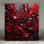 Rideaux de douche à motif abstrait rouge