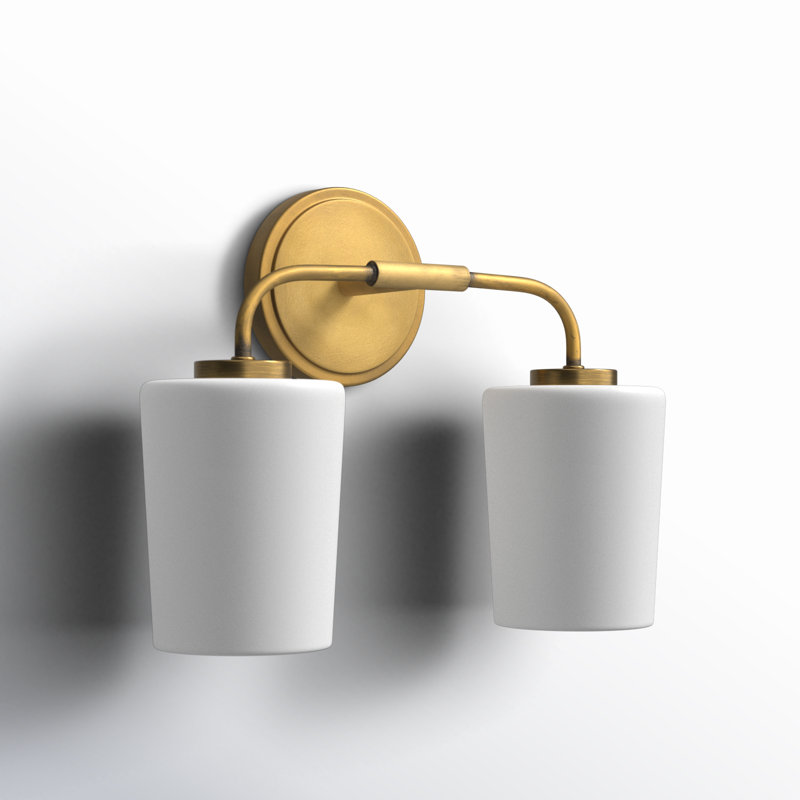 Éclairage pour salle de bain à intensité variable 2 lumières Fitz, Laiton laqué