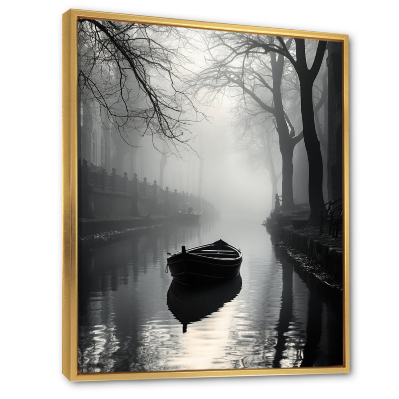 Impression sur toile graphite sur toile, H 32 po x l 16 po x P 1 po, Cadre flottant doré