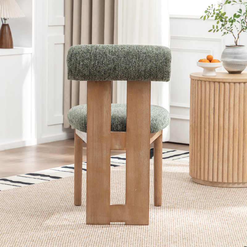 Chaise rembourrée en bois massif Morral, Vert