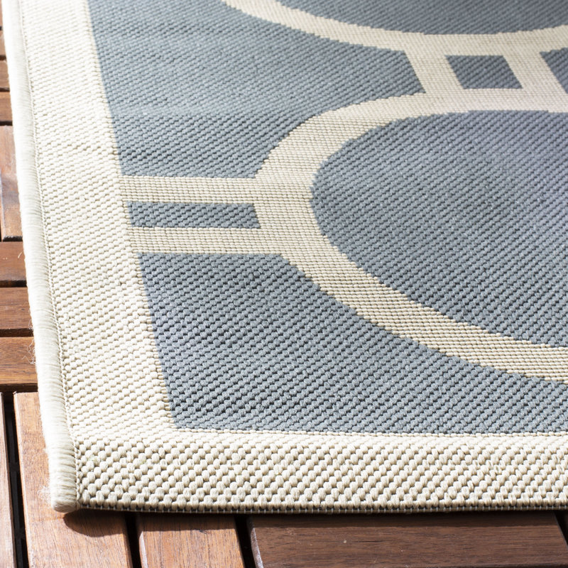 Arneshia Geometric Anthracite/Beige Area Rug, Round 7'1"