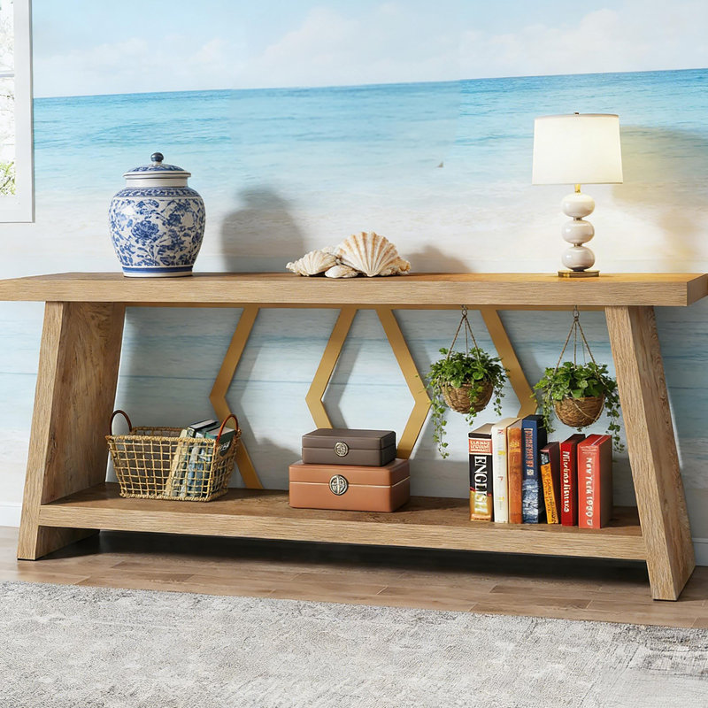 Table de canapé, console de rangement, table de vestibule, Bois