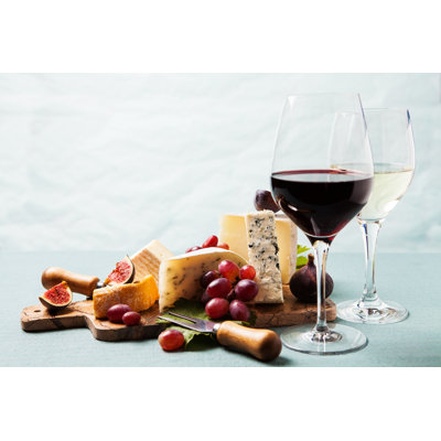 Cheeses And Wineglasses - Wrapped Canvas Print
