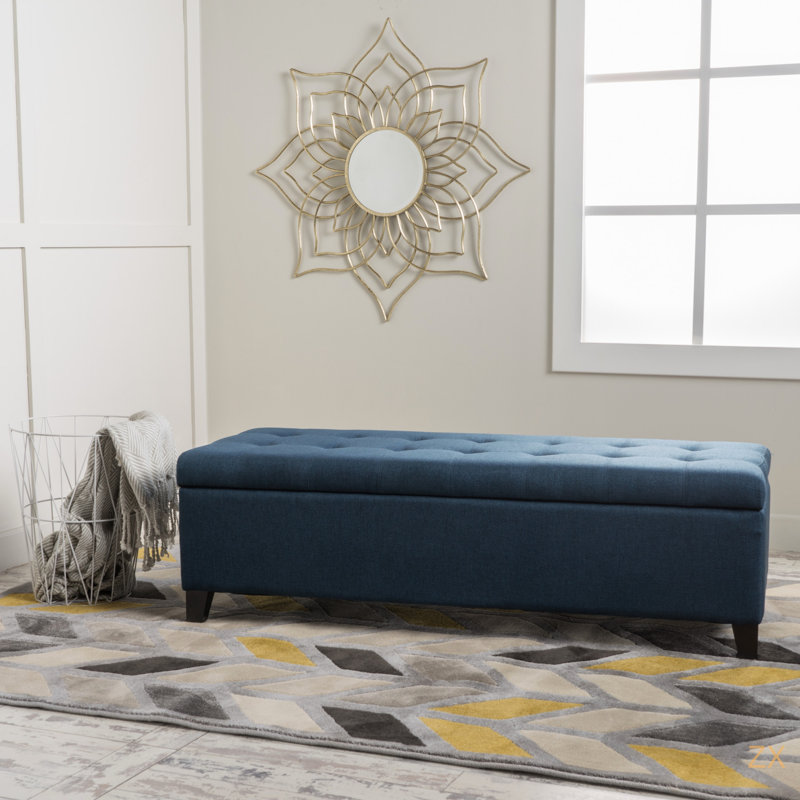 Banc de rangement avec repose-pieds Upholstein, Marine