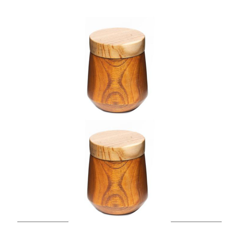 Ensemble de 2 bols en bois arrondis avec couvercle Efran