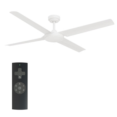 Ventilateur de plafond blanc mat intérieur / extérieur 56 pouces avec télécommande Calyra