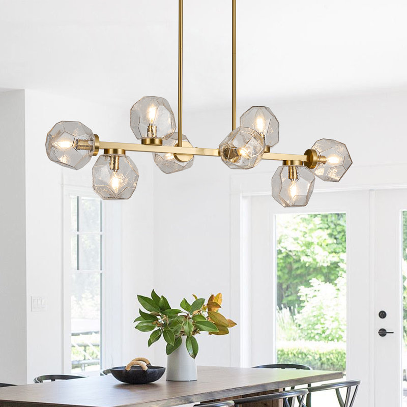 Luminaire suspendu lustre doré Mid Century, Doré