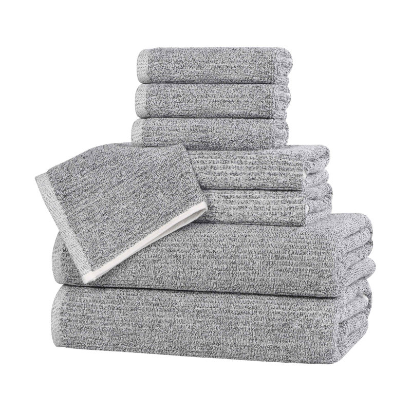 Ensemble de serviettes en mélange de coton et viscose Blue Nile Mills, Gris anthracite
