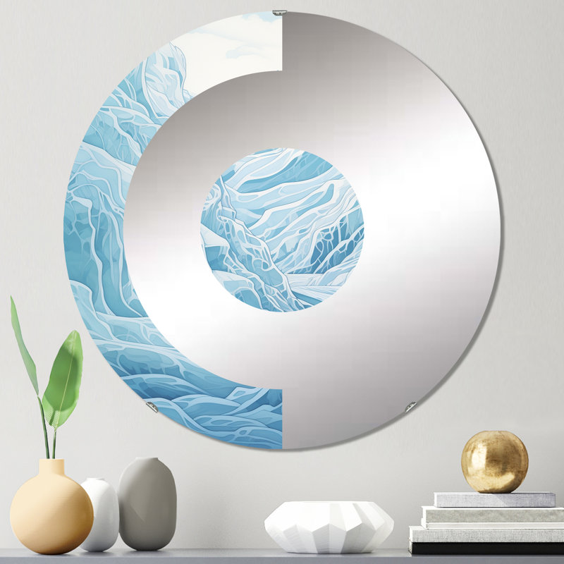 Yungton - Miroir mural demi-cercle, 31,4 po x 31,4 po