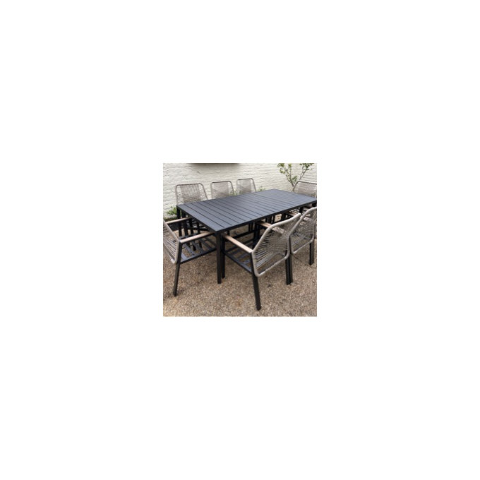 Dayshanay Rectangular 8 - Person 82.7'' L Outdoor Patio Dining Set With 8 Rattan Chairs
