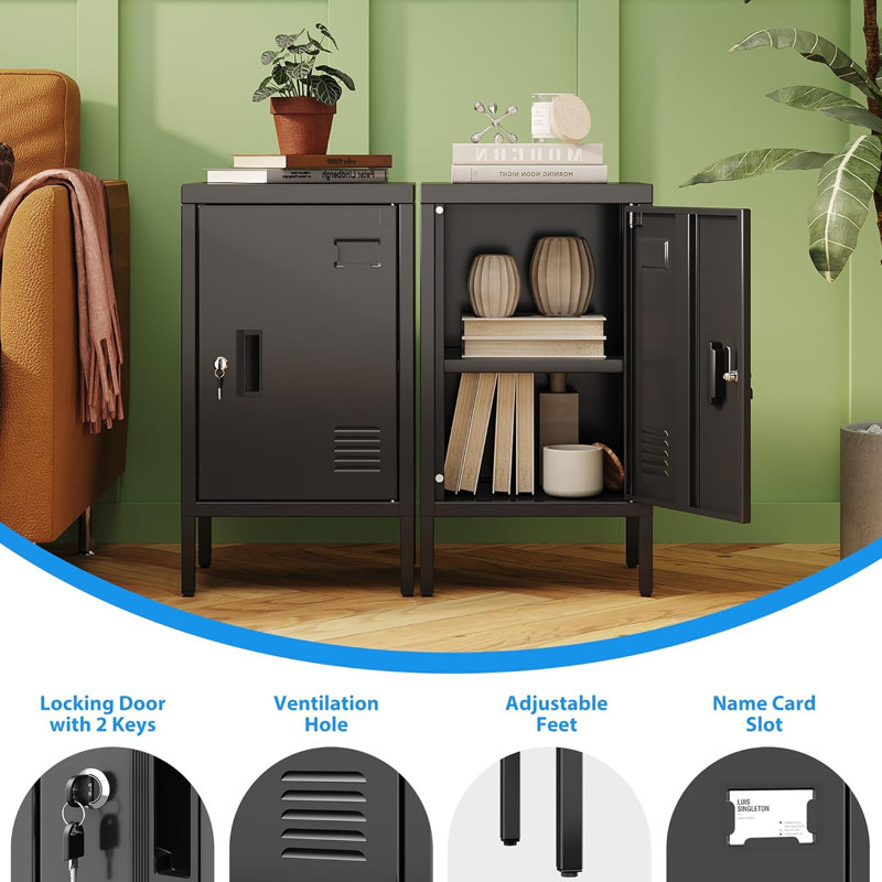 Metal Storage Employees Lockers With 1 Lockable Doors,locking Storage Cabinets For Small Spaces,home,school,gym,assembly Required,black