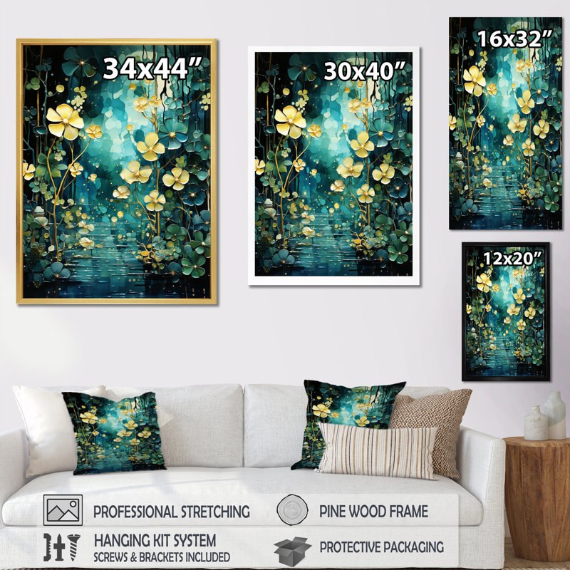Abstract Forest River Pulse III, reproduction d'art sur toile, Blanc, H 44 po x l 34 po x P 1,5 po