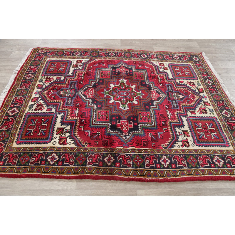 Tapis géométrique rouge 5 x 7