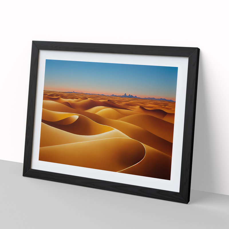 Golden Sand Desert Vol.3 - Single Picture Frame Print, Black Framed, 46cm H x 64cm W x 2cm D