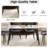 55.12" Modern Artificial Stone Straight Edge Black Metal Leg Dining Table-Can Accommodate 6 People(Dining Table Only)-191701226