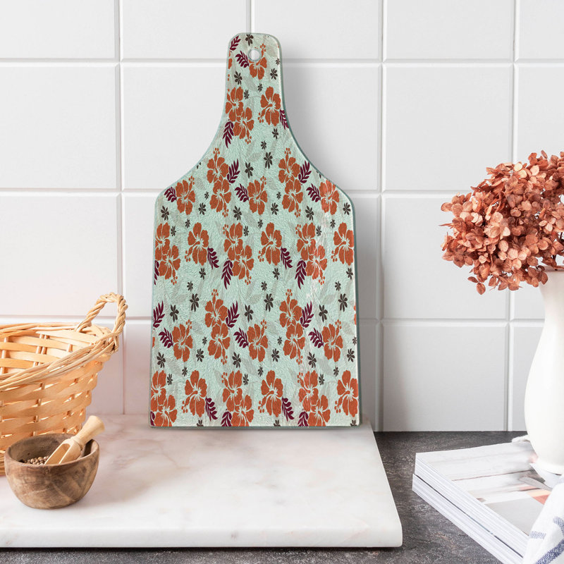 Planche à découper Ambesonne Hawaii Aloha State Foliage Ruby orange taupe foncé