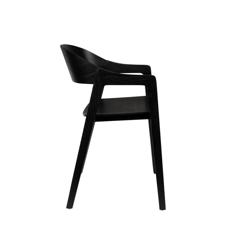 Westlake Solid Wood Arm Chair, Black