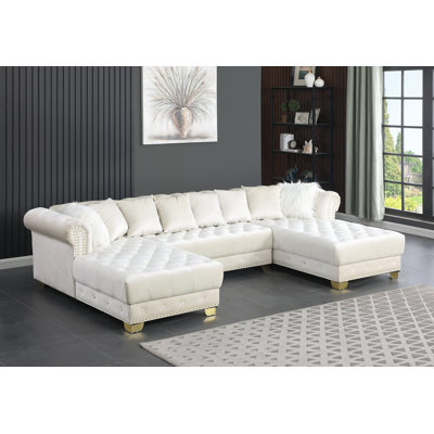 Florestan Velvet U-Shaped Sectional Symmetrical