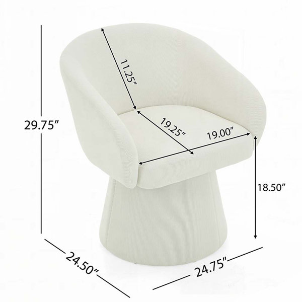 Ebern Designs Corduroy Upholstered Swivel Accent Chair - Wayfair Canada