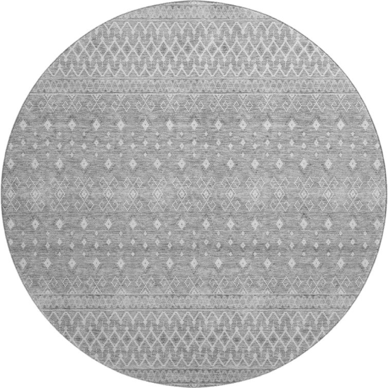 Premium Machine Washable Prisco Silver Rug