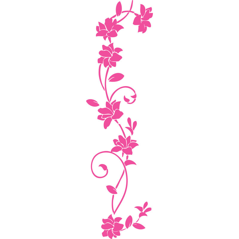 Décalcomanie murale Plants & Flowers Rattan Flower - Non-Wall, H 80 po x l 22 po, Or (miroir chrome)