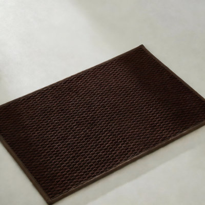 Tapis de bain antidérapant, séchage rapide, velours ultra-absorbant, brun, 16 po x 24 po