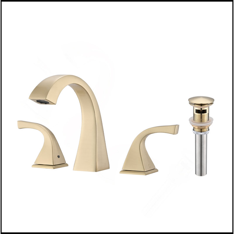 2-Handle Bathroom Sink Faucet With Drain, Brushed Nickel, Brushed Nickel