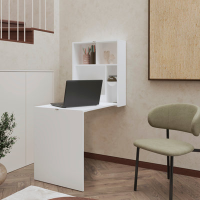 Table flottante, bureau, blanc