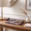 Plateau en marbre moderne pour la décoration intérieure - Centre de table décoratif et organisateur d'entrée pour table basse ou table à manger - 38 cm, gris et or