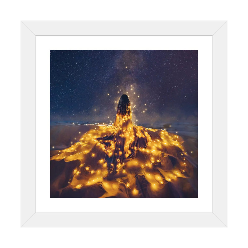 «The Desert Constellation» - Reproduction, H 24 po x l 24 po x p 1 po, Papier beaux-arts encadré blanc