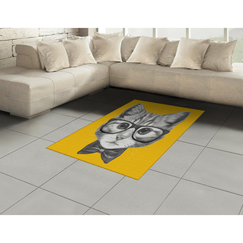 Tapis décoratif à longs poils en fibre de polyester haute densité Animal, Rectangle— 4 pi x 5 pi 8 po