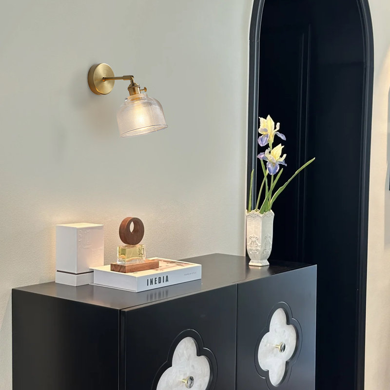 Applique murale 1 lumière en laiton brossé pour salle de bain