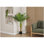 Plante artificielle, bananier de 43 po de hauteur, intérieur, faux, faux, plancher, verdure, pot, touche réelle, décoratif, feuilles vertes, pot noir