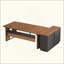 Table basse rectangulaire en bois massif, table basse minimaliste de style oriental avec texture imitation rotin, petite table d'appoint pour le bureau à domicile