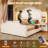  Karlton Platform Bed with Fabric Upholstered Headboard 4 Storage Drawers LED Tall Platform Bed Frame-540362429-540362563