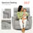 Swivel Glider Power Recliner Nursery Chair with Adjustable Headrest and Nightlight, Fabric Upholstered-485184388