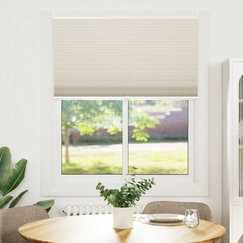 Room Darkening Pleated Blind, 110cm W x 125cm L, Cream