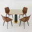 Ensemble de table de conférence carrée 5 pièces avec 4 chaises en similicuir-127658688