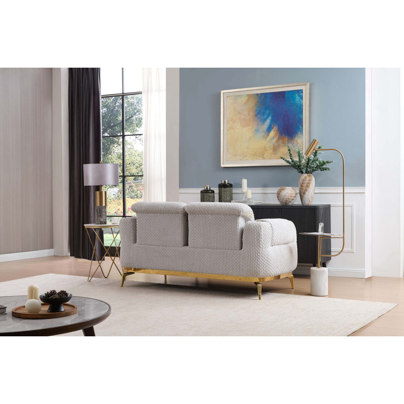 Causeuse en bois de style moderne Zoe, Gris